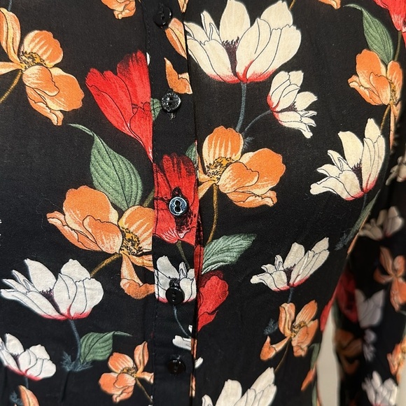 ZARA FLORAL SHIRT STYLE TUNIC DRESS - Picture 7 of 14